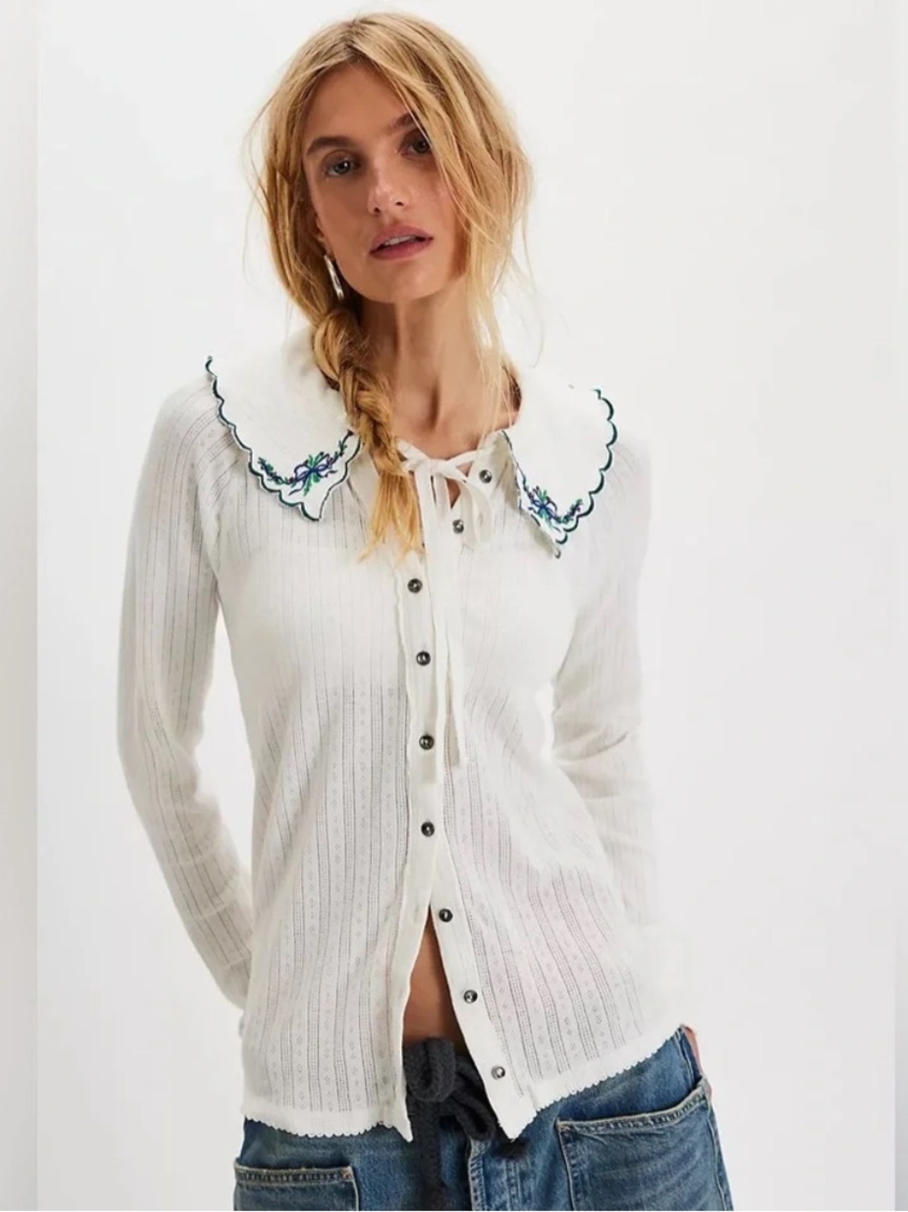 Free People Juniper Long Sleeve Cardigan - White